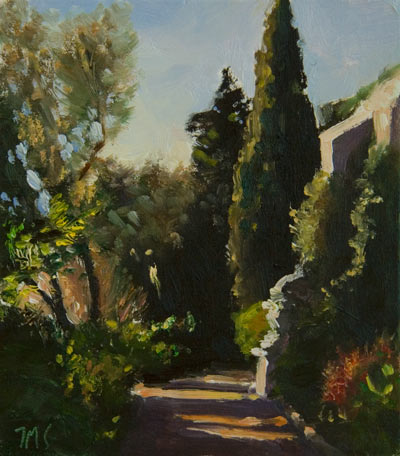 daily painting titled The Gardens of the Fort St. André