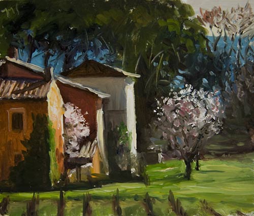 daily painting titled First Almond Blossom
