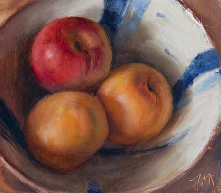 daily painting titled Apricots in a Cup