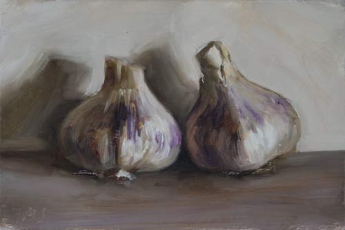 daily painting titled New Season's Garlic