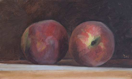 daily painting titled Two Peaches