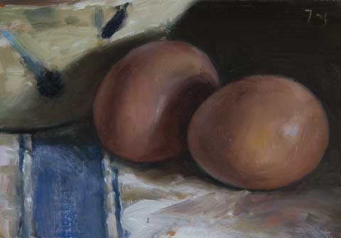 daily painting titled Eggs and Cup