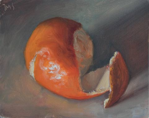 daily painting titled Peeled Clementine