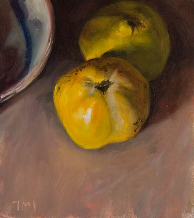 daily painting titled Quinces and Cup