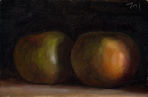 daily painting titled Two Apples