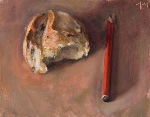 daily painting titled Bread and Pencil