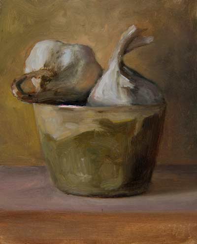 daily painting titled Bowl of Garlic