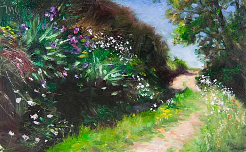 daily painting titled Bank of Wild Flowers