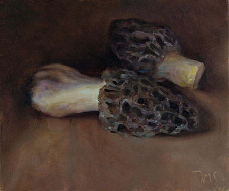 daily painting titled Morels