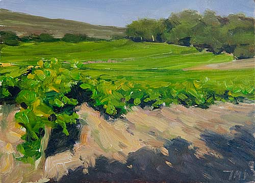 daily painting titled Evening Vines, Les Couguieux