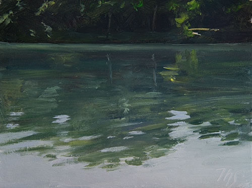 daily painting titled Reflections in the RhÃ´ne