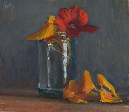 daily painting titled Nasturtium Flowers
