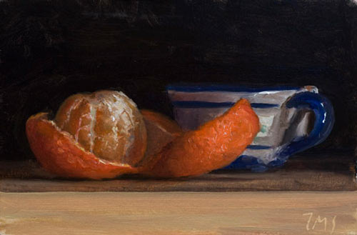 daily painting titled Clementine and Cup