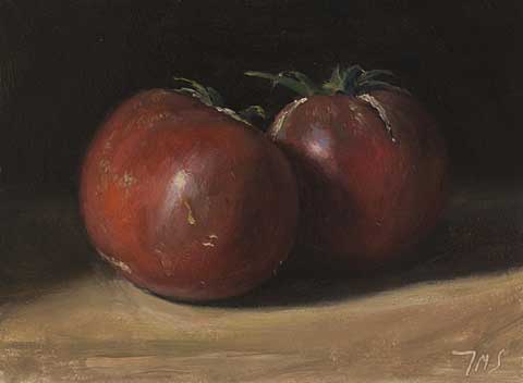 daily painting titled Home Grown Tomatoes