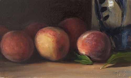 daily painting titled Still Life with Peaches