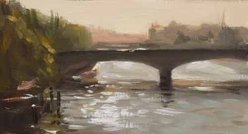 daily painting titled Morning on the Seine, Pont Royal