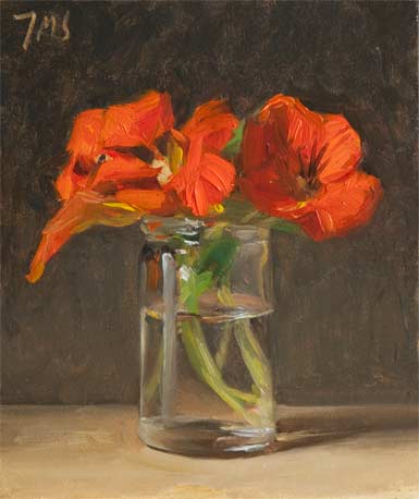 daily painting titled Nasturtiums in a Jar