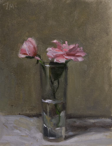 daily painting titled November Roses