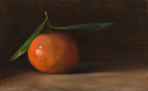 daily painting titled Clementine, winter light