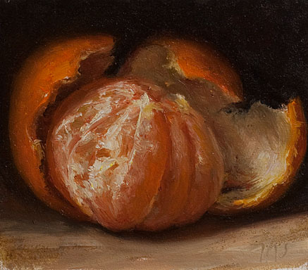 daily painting titled Clementine and Peel
