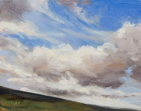 daily painting titled Clouds from my window