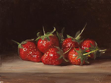 daily painting titled Market day strawberries