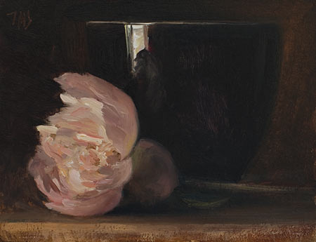 daily painting titled Peony and bowl