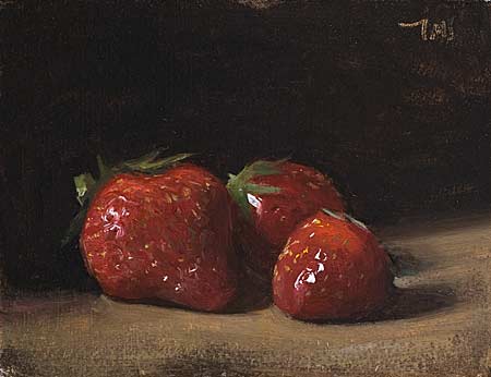 daily painting titled Three strawberries