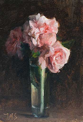 daily painting titled Roses in a vase