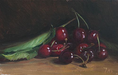 daily painting titled Market day cherries
