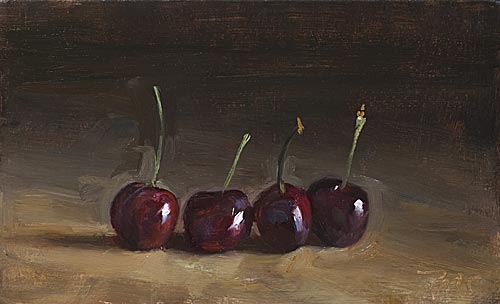 daily painting titled Four Cherries