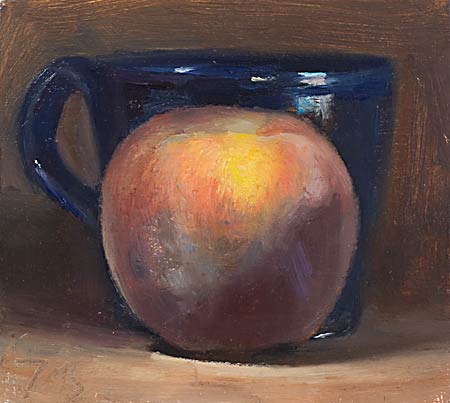 daily painting titled Peach and cup