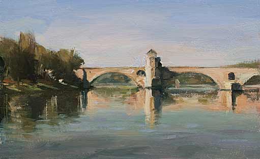 daily painting titled The RhÃ´ne at Avignon
