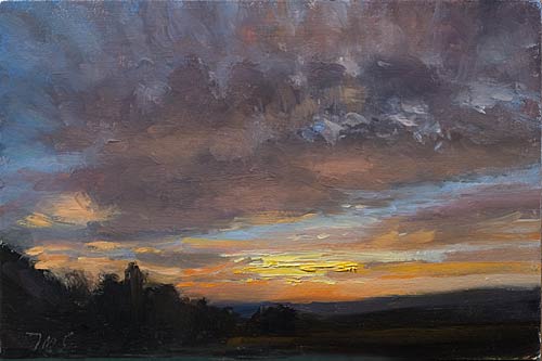 daily painting titled Sunset, Couguieux