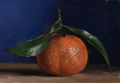 daily painting titled Clementine with blue background