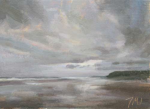 daily painting titled Evening near Tanah Lot