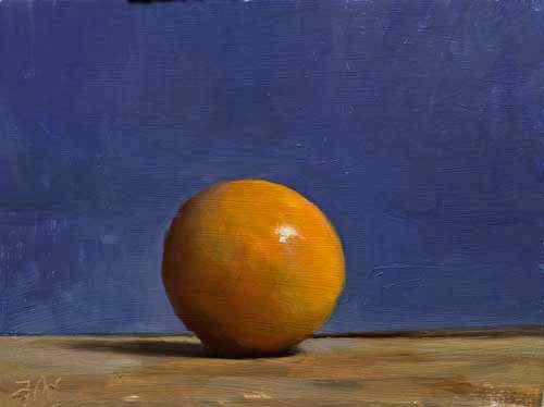 daily painting titled Orange and blue