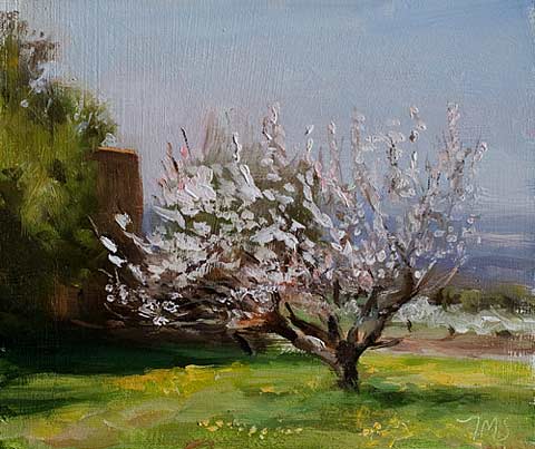 daily painting titled View from les Febriers, spring 