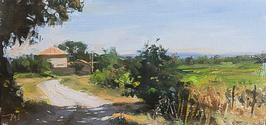 daily painting titled Road near Gigondas