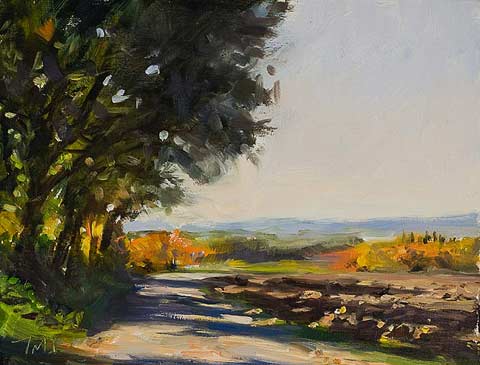 daily painting titled Autumn road