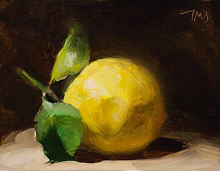 daily painting titled Lemon from the CÃ´te d'Azur