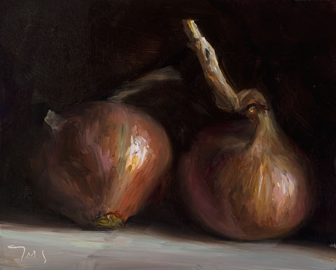 daily painting titled Roscoff onions 