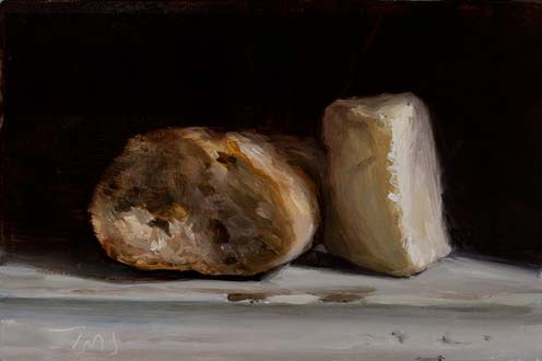daily painting titled Bread and cheese