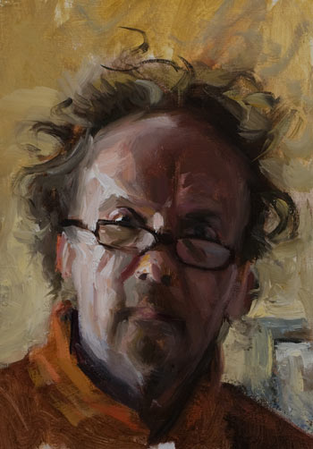 daily painting titled Self portrait (the long winter)