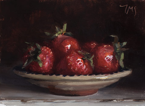 daily painting titled A dish of strawberries