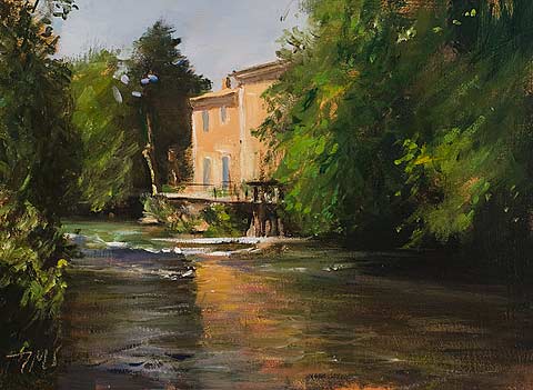 daily painting titled Mill house on the Sorgues