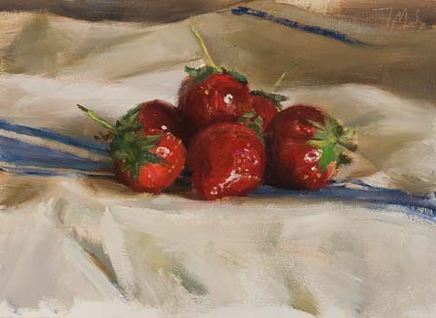 daily painting titled Market day strawberries