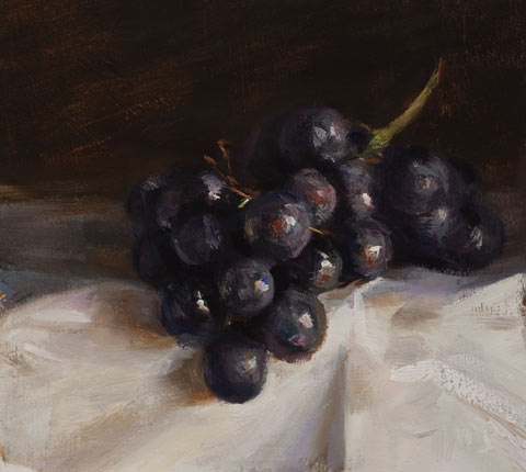 daily painting titled Black grapes
