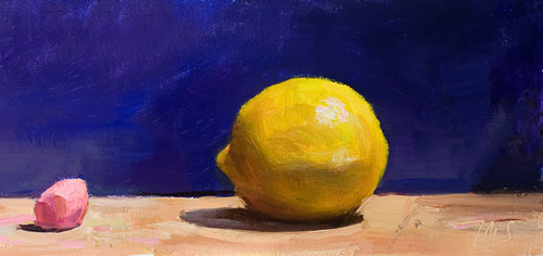 daily painting titled Lemon with chalk stub