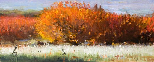 daily painting titled Autumn cherry trees